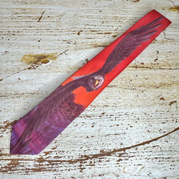 Ralph Marlin Harley Davidson Vintage 1987 Flying Eagle Neck Tie One Size - Picture 1 of 8